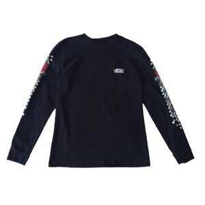 VANS, Black polyester and spandex padded with flower design on the sleeves.